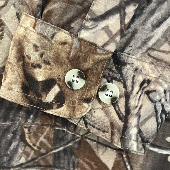 Remington Vented Camo Long Sleeve Shirt Button Front Realtree Hardwood Hunter XL - Picture 11 of 13